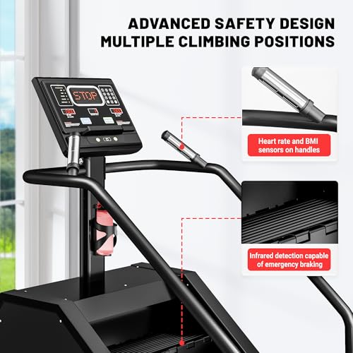 Stair Stepper Machine with LED Screen 440 LBS, Commercial Grade Stair Climber Exercise Machine for Home with 15 Resistance Levels for Cardio, 24-164 Steps/Minute - Image 7
