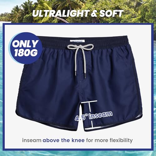 Image of maamgic Mens Boys Short 80s 90s Vintage Swim Trunks with Mesh Lining Quick Dry Swim Suits Board Shorts