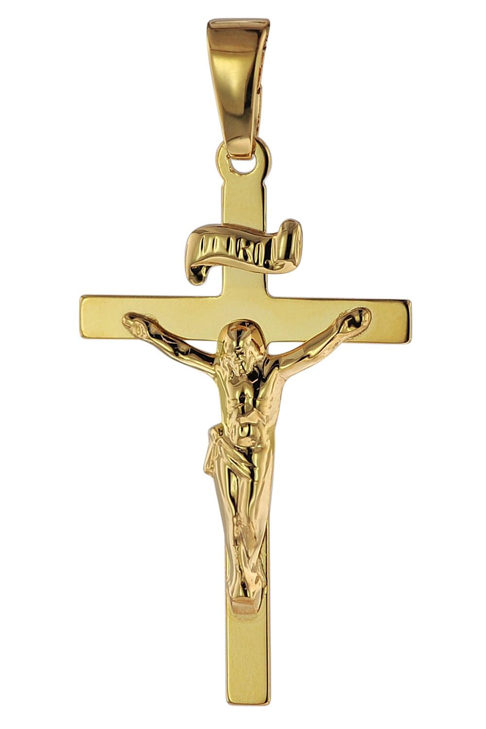 trendor Anhänger Kruzifix 585 Gold/14 Karat 24 x 15 mm 75642