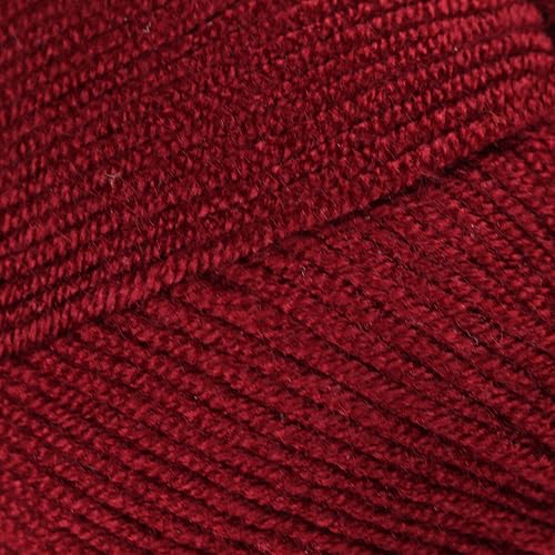 Image of Makromecity Softee Baby Yarn,%100 Premium Anti-Pilling Acrylic, 3.5 Oz, 273 yd (100gr /250 mt), Soft Yarn for Crocheting and Knitting (Burgundy, 1 Skein)