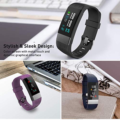 BuTure Fitness Tracker, Pedometer for Walking, Heart Rate Monitor, Fitness Tracker Watch IP67, Sleep Monitor for Exercising and All Day Wear Compatible with iPhone & Android - Thumbnail 2