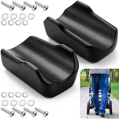 Yoojahow 2 Pcs Rollator Armrest Pad Upright Walker Forearm Pads Black Walker Handle Pads Padded Armrest for Upright Walker Stand up Rollator Accessories Soft and Comfortable for Seniors Walkers Cover