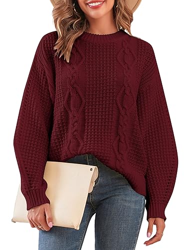 ZAFUL Womens Sweater Cable Knit Oversized Sweaters...