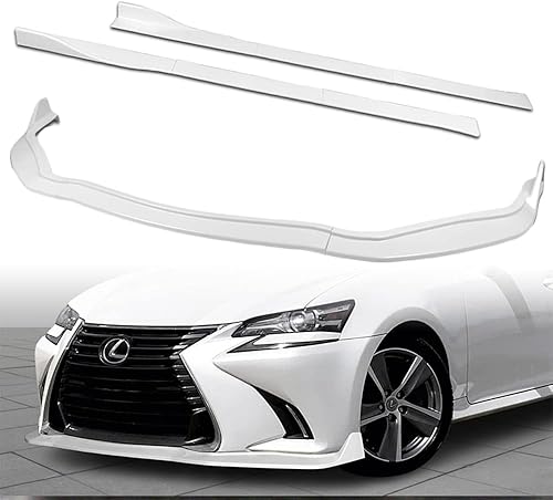 Q1-TECH, Juego de difusor de extensiones de parachoques delantero de 9 piezas, compatible con Lexus GS-Series F-Sport 2016 - 2019, alerón delantero