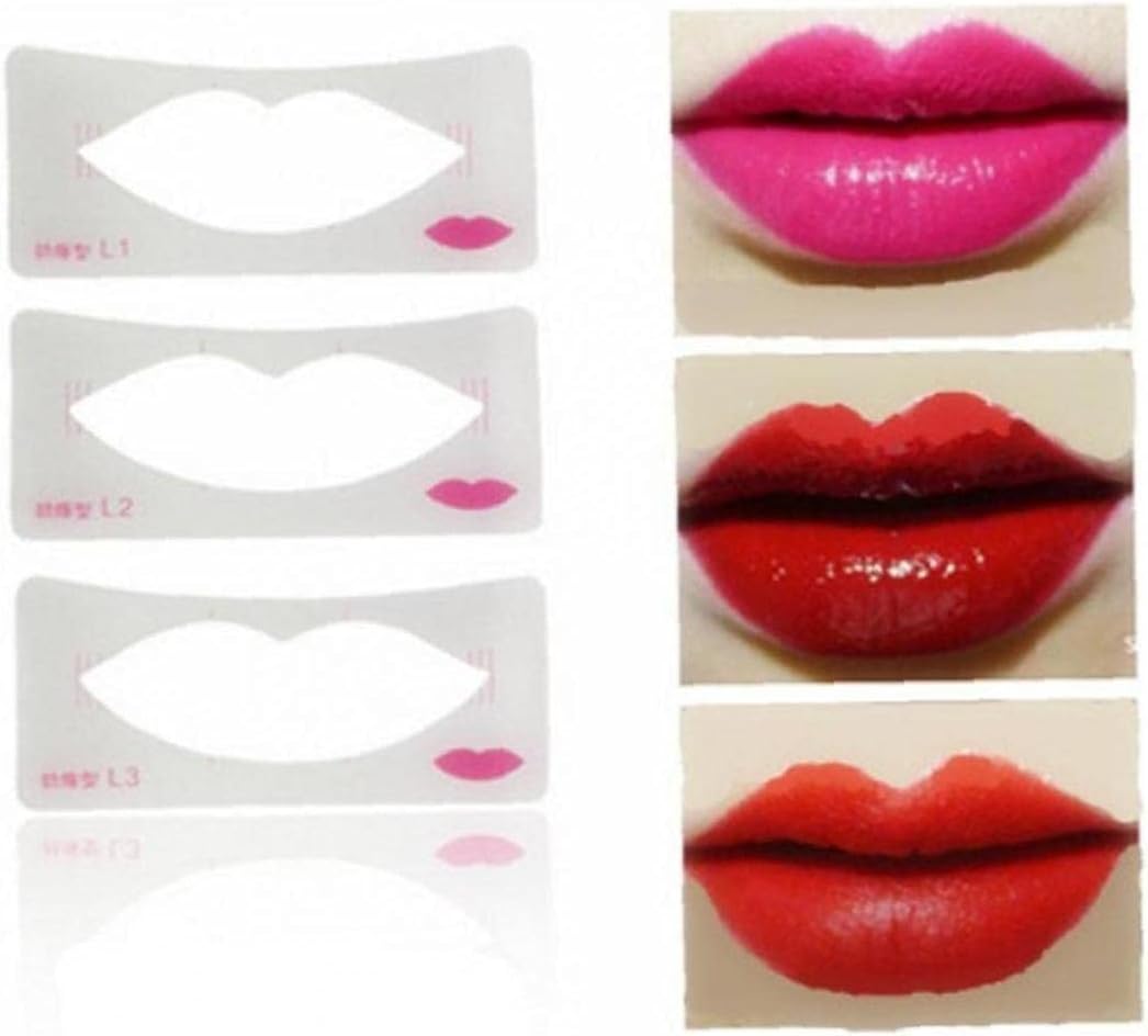 3pcs Lip Liner Stencils 3 Lip Model Styles Lip Line Template Stencil Card Lip Cosmetic Make Up Tools