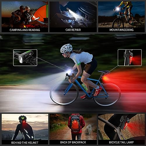 BOLEi LED Fahrradlicht Set 100 LUX,StVZO Zugelassen Fahrradlampe, Fahrradbeleuchtung USB Aufladbar, IPX5 Wasserdicht Fahrradlichter, Batterie Aufforderung schwach, Vorne Frontlicht Und Rücklicht Set