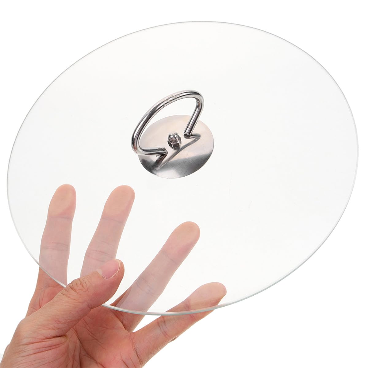 Housoutil 27cm Spritzschutzdeckel aus Gehärtetem Glas Transparent Mikrowellengeeignet für Töpfe Pfannen und Schüsseln Spülmaschinenfest Flach und Vielseitig
