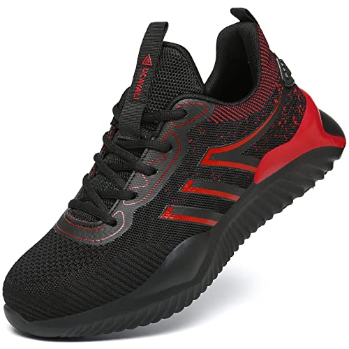 UCAYALI Zapatos de Seguridad Hombre Anti-Piercing Zapatos de Trabajo Punta de Acero Antideslizante Calzado Seguridad Deportivo Rojo Gr.44 Cover