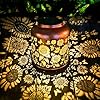 Solar lanterns outdoor waterproof hanging solar lantern garden decor solar lights for backyard porch patio table yard balcony lawn pathway sunflower gifts for women grandma mom  urban country home decor