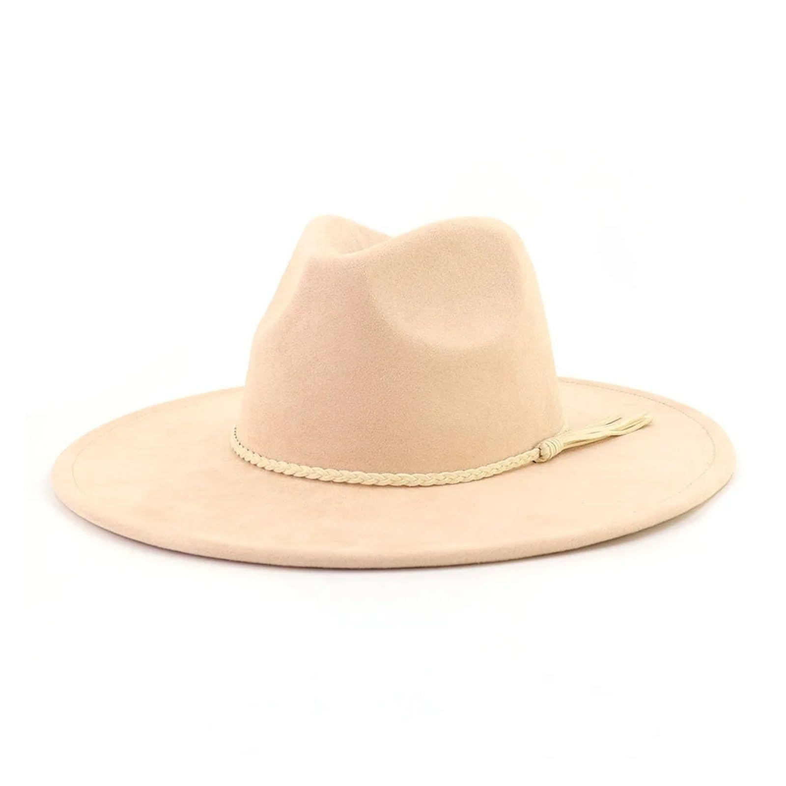 Sombrero Fedora Hombre Sombrero de Copa 9,5 cm de Ancho Sombrero Fedora Hombres Mujeres Otoño Invierno Fieltro Jazz Sombreros clásico