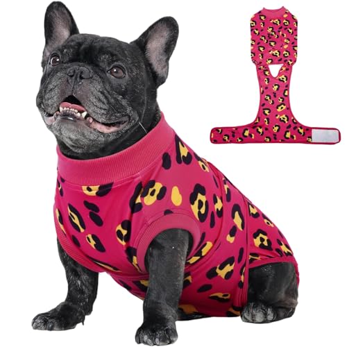 Image of Kuoser Dog Recovery Suit for Dogs After Surgery,Professional Surgical Onesie for Female Male Dogs Spay Neuter,Soft Dog Surgery Suit Bodysuit for Abdominal Wounds Skin Disease,Rose S