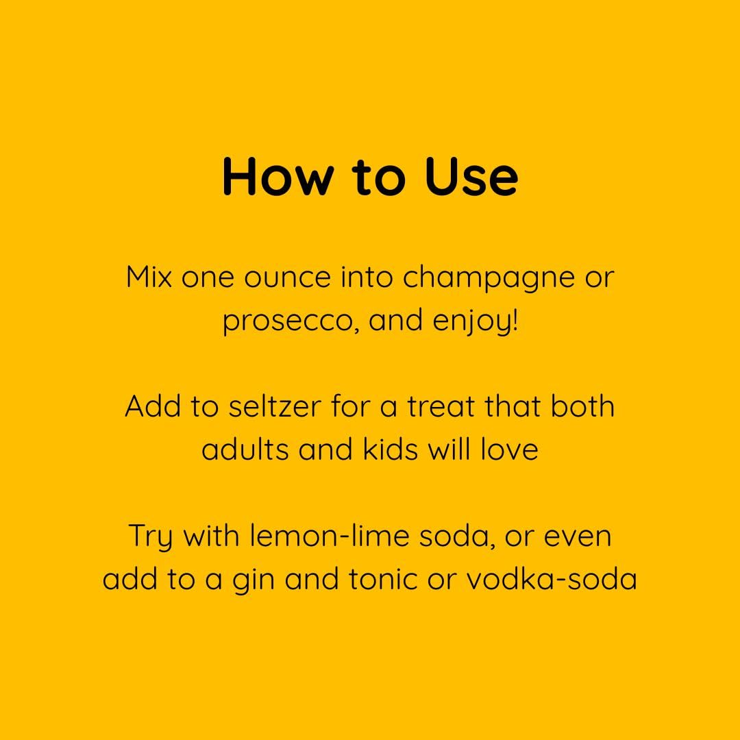 Wood Stove Kitchen Glitter Mimosa Mixer - Tangerine & Mango Flavor Enhanced with Sparkling Edible Glitter, Versatile Concentrate for Cocktails & Non-Alcoholic Beverages, 16 fl oz Multi-Serve Bottle