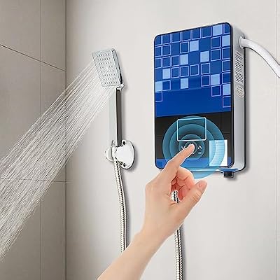 Electric Water Heater Tankless, 4500W 110V Instant Shower Heater with LED Screen Display for Bathroom Bathtub RV Whole House Shower w/Overheating Protection, Water Heater 86-131°F