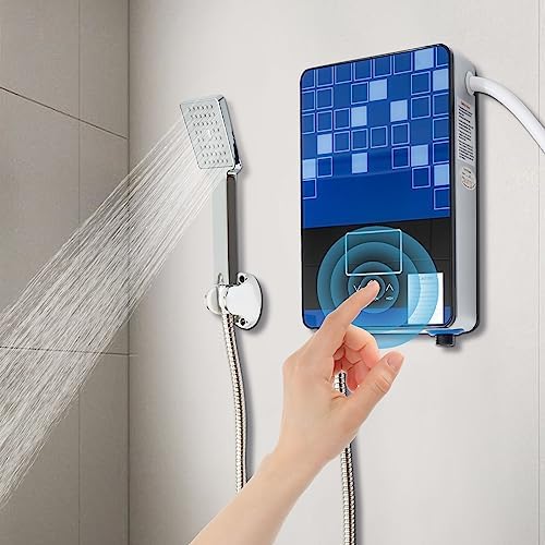 best 110 volt tankless water heater for shower that will surprise you 8 Tankless Electric Hot Water Heater,4500W 110V Instant Water Heater On Demand Bath Shower with LED Screen Display for Bathroom,Bathtub,RV,Whole House,Shower,w/Overheating Protection (Blue)