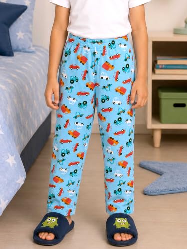Image of KiddoPanti Boys Printed Pyjama | 100% Cotton Single Jersey Fabric | All Over Printed Design | Relax Fit & Ankle Length | Pyjama Pant