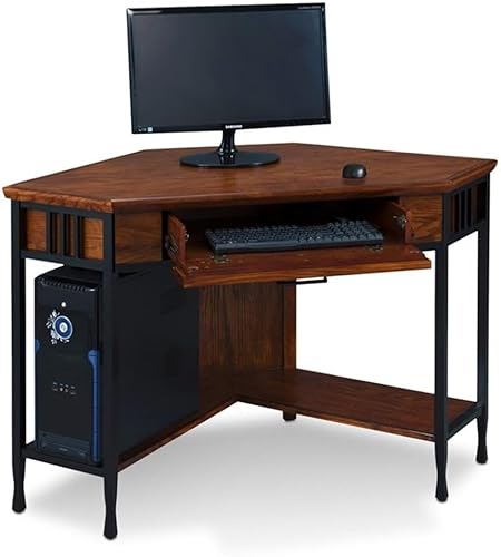 Miniatura 5 de BOWERY HILL Escritorio esquinero para computadora/escritorio de madera dura en roble Mission