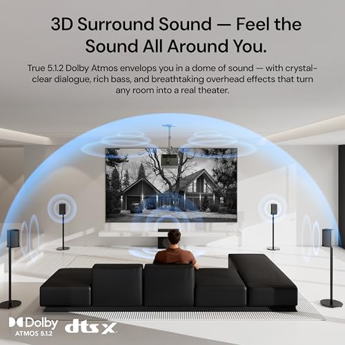 Image of Valerion AWOL ThunderBeat 5.1.2 Wireless Dolby Atmos Home Theater System, 840W Power with Dedicated Center Channel, Subwoofer & Surround Speakers, <30ms Low Latency, for Projectors