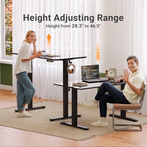 Image of Claiks Glass Standing Desk 48x24 Inch Black