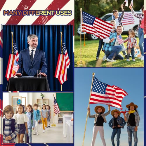 Hicarer 1 Set Metal Telescoping Indoor Flag Pole with Base and Eagle Topper, 250th Independence Day Veteran Day Portable Flag Pole Kit American Heavy Duty Aluminum Us for 250th Office School (8 ft) by Hicarer - Used condition - Image 7
