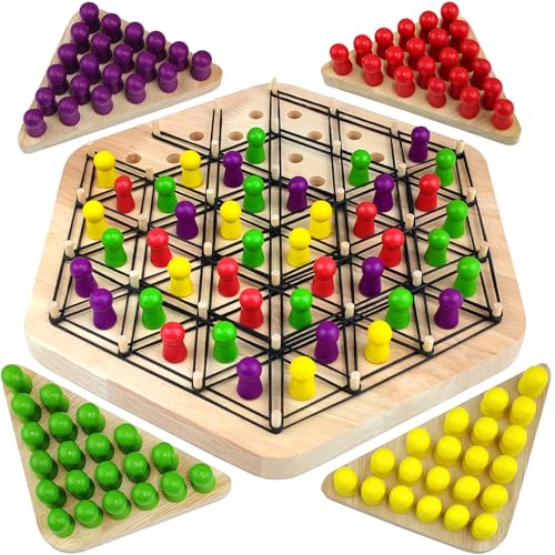Jeu de Stratégie d'échecs Triangulaire, Jeu d'élastique Amusant, Jeux de Société Classiques pour Bureau, Jouets éducatifs, Fournitures de Fête, Jeux de...