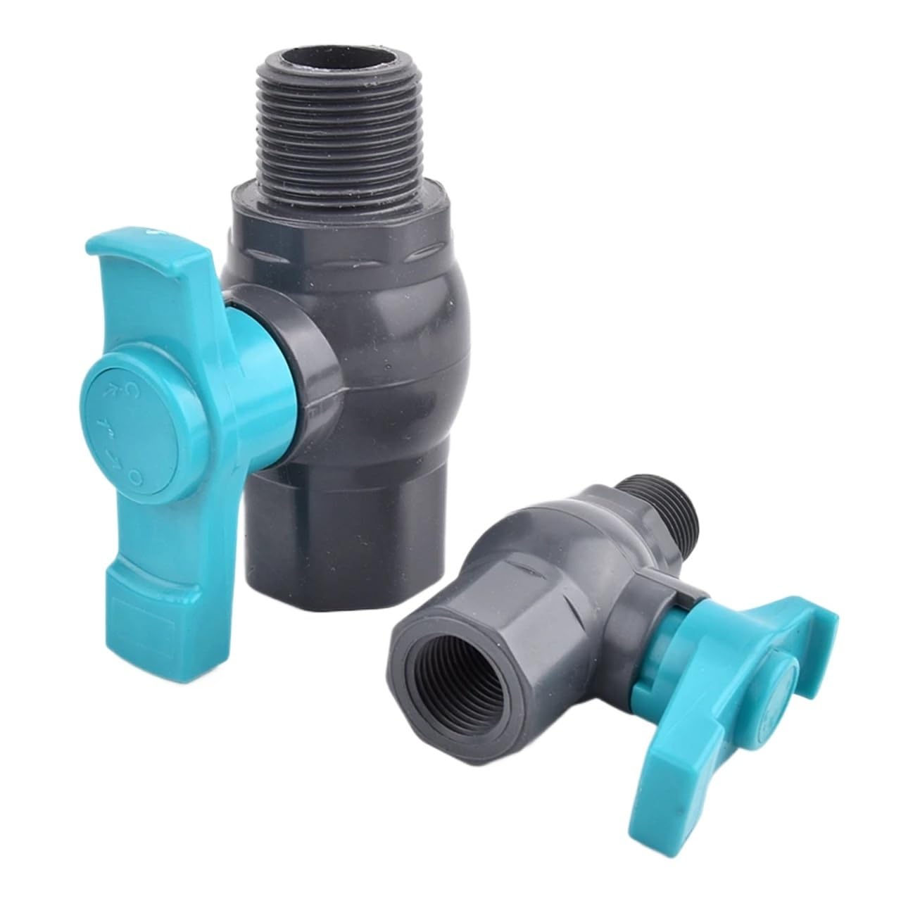 Zawór kulowy z pełnym przejściem, Szary zawór kulowy z PVC gwintem wewnętrznym i zewnętrznym do ogrodu akwarium, 1/2 2 cali(40mm-1.2 Inch)