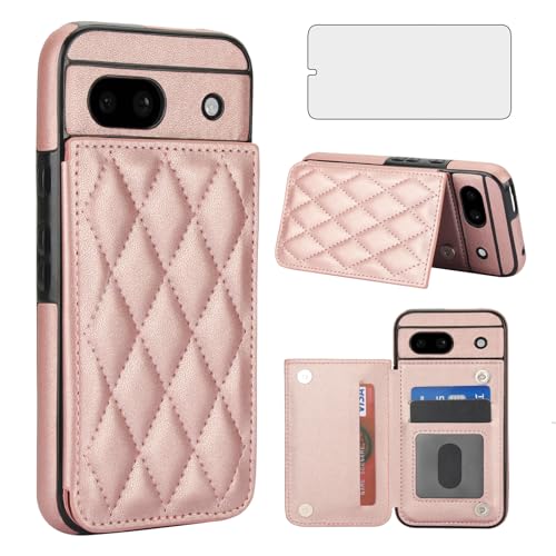 Coque portefeuille Google Pixel 8A antichoc Asuwish avec film écran verre trempé cuir