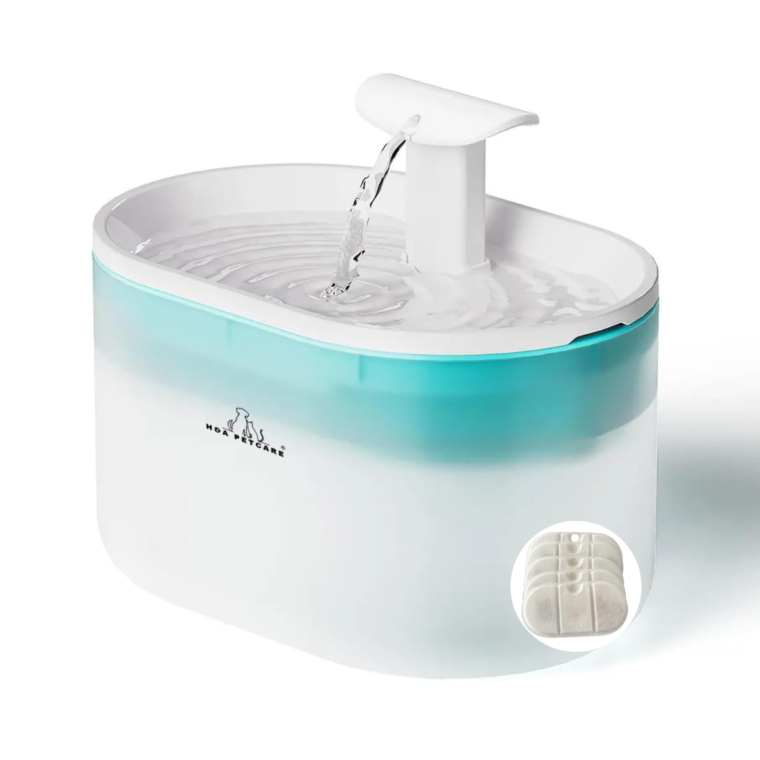 H&A PETCARE® Pet Water Fountain Advanced 2.1L BPA-Free, Cat Water Fountain For Drinking With 5 Filters