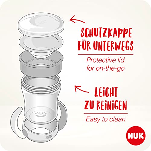 NUK Mini Magic Cup Trinklernbecher | auslaufsicherer 360°-Trinkrand | ab 6 Monaten | praktische Griffe | BPA-frei | 160 ml | neutral | 2 Stück
