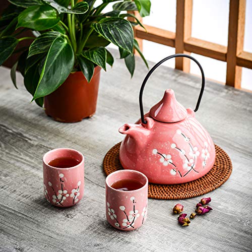 Panbado Kung Fu Theeset - Chinese Keramische Gongfu Theeset Porselein Theeset Geschenkset Met 1 Theepot, 1 Theezeef en 2 Theecopp. Ideale Thee-Infuser voor Kantoor Thuis, Blauw & Oranje Graffiti Patroon - Image 8