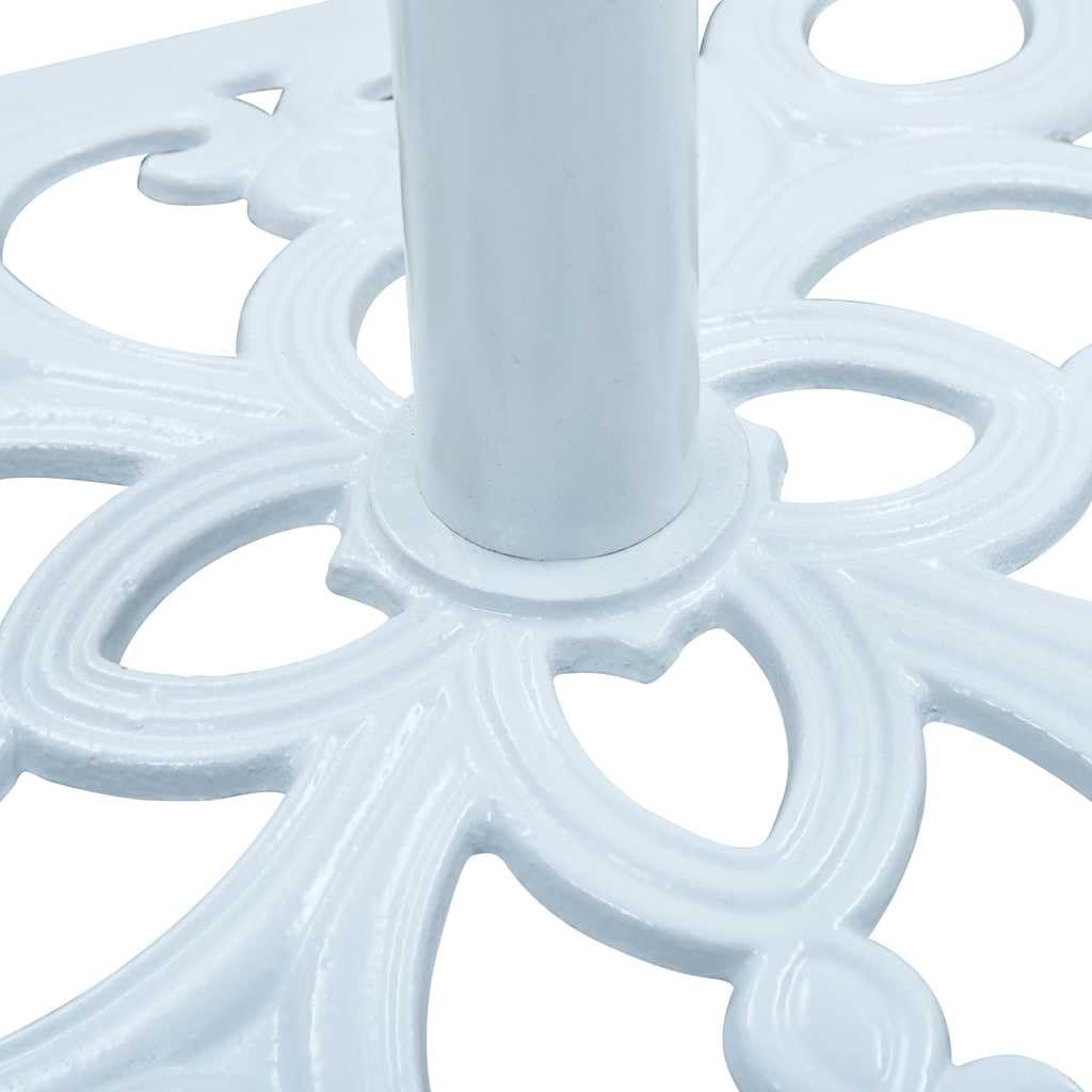 Supporto per ombrellone bianco, in ghisa, 12 kg, peso 49 cm, altezza 49 cm, con adattatore per aste da 35-48 mm, per balcone, terrazza, giardino, cortile, patio