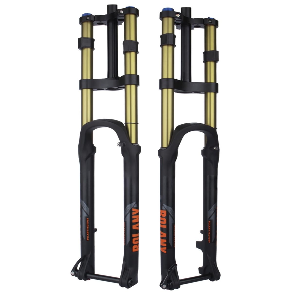 WIQUYBML 27.5 29 Inch Bike Front Fork Manual Lockout MTB Bicycle Suspension Forks 1-1/8'' Straight Steerer 15 * 100mm Thru Axle Travel 180mm Shock Absorb Damping