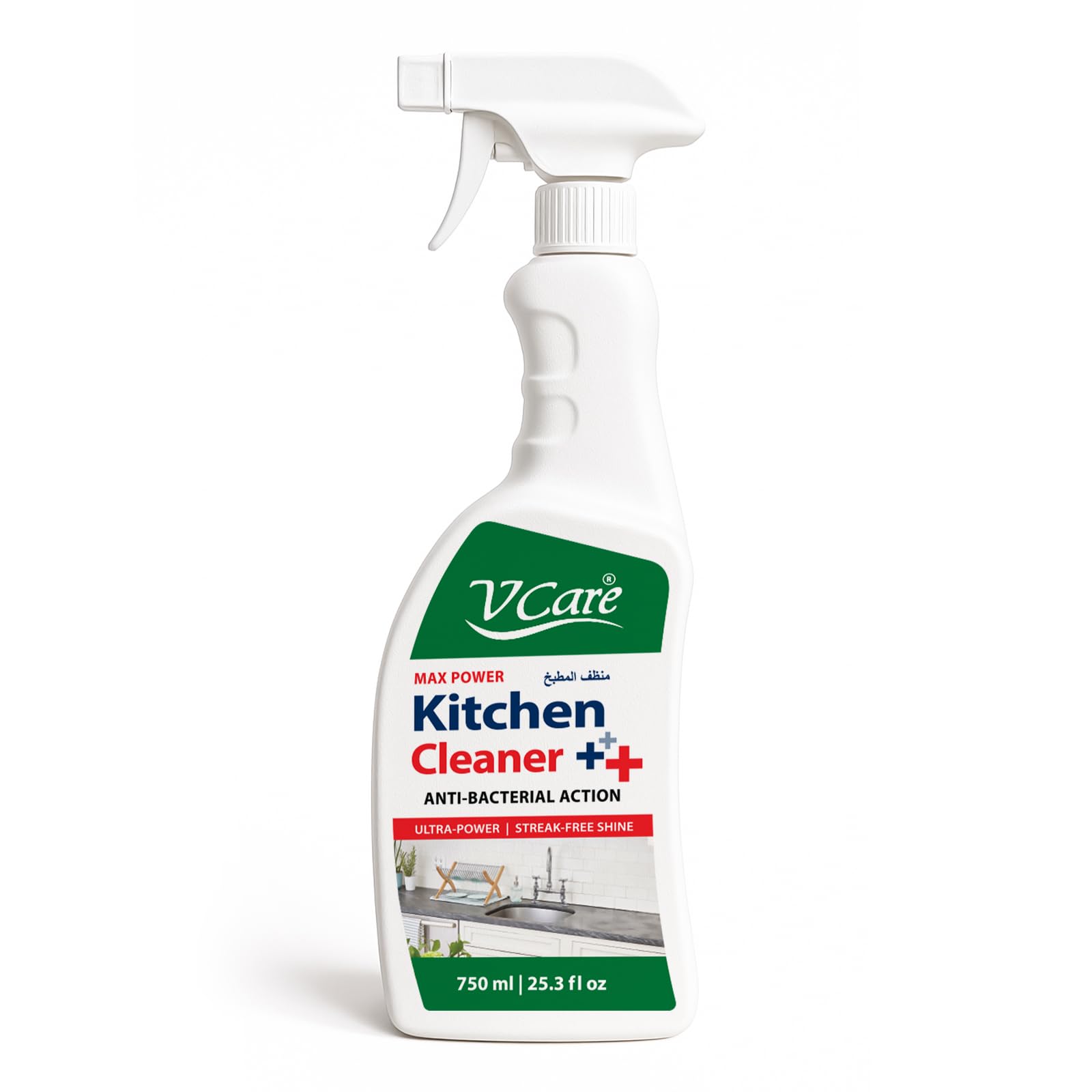 V Care Kitchen Cleaner Trigger Spray, 750Ml, Powerful Anti Bacterial, Safe Solution For Sparkling Clean Surfaces In Your Kitchen