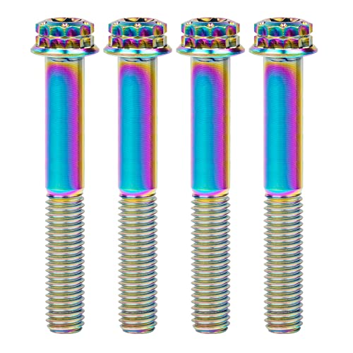 Titanium Flange M10 Bolt (M10x50mm Pitch 1.5mm, Multicolored)