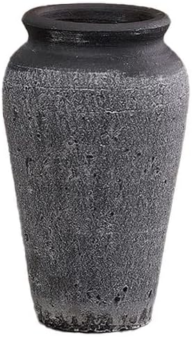 Miniatura 2 de Jarrón de arcilla de granja para flores, grande, maceta de jardín de cerámica rugosa para plantas al aire libre, jarrones franceses altos para