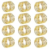 12 stück Serviettenringe Gold Metallmaschen Serviettenringe Set 4.5 * 4.5cm Serviettenhalter Napkin Ring für die Dekoration Hochzeit für Tisch den täglichen Gebrauch