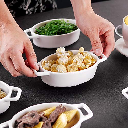 image for LOVECASA 6.3 inch Porcelain Ramekins, Set of 4 Souffle Dishes, 6 OZ Wh
