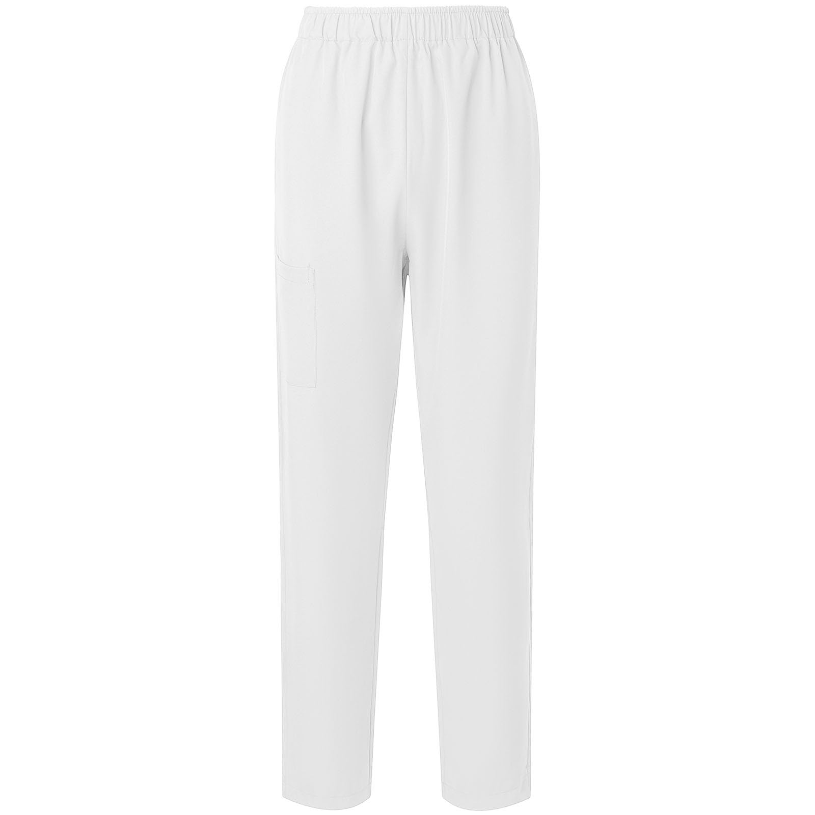 Women Scrub Pants Straight Leg Pull-on Pant Elastic Waist Stretchy Bottoms Nursing Work Trousers with Pocket