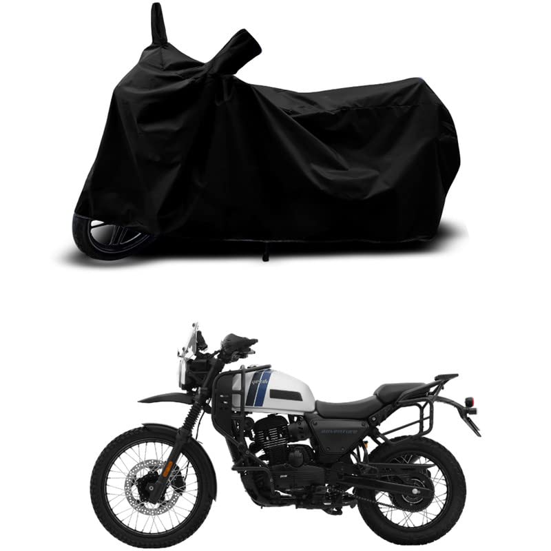 Image of 100% Scratchproof /UV-Rays /Heat Protection /Birds Dropping /Water Resistant /Dust Proof /Waterproof /Bike Scooty Two Wheeler Body Cover Compatible for Yezdi Adventure Slick All Varients[Black]
