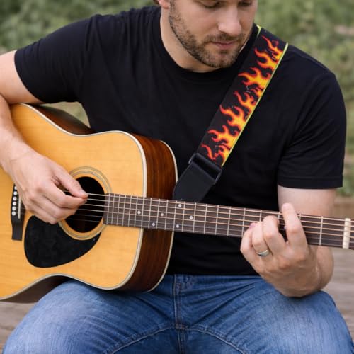 Image of MOCKING BIRD Guitar Belt with guitar wall mount hanger Adjustable Buckle Guitar strap for acoustic Guitar Electric Guitar bass Guitar Hanger with Colourful Plectrum picks