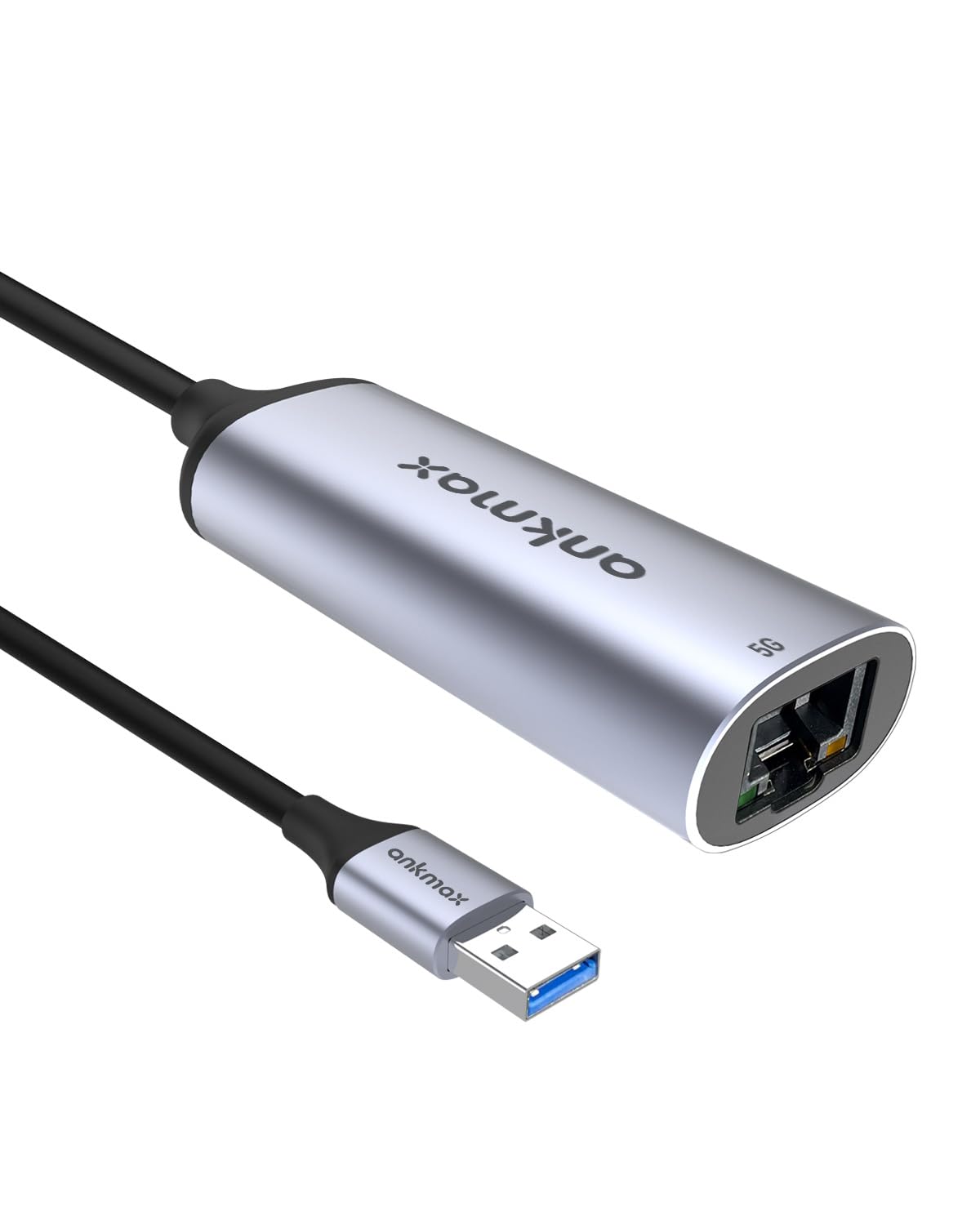 USB A to LAN 5G変換アダプター Ankmax UA32G5 Type A 有線LANアダプター アルミニウム製ボディ、5Gbps マルチギガ LAN 速度、1GbE/2.5GbE との下位互換性、バスパワー、耐久性、対応 USB A 搭載されるPC タブレットに対応