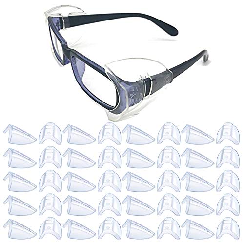20 Pairs Safety Glasses Side Shields Large, Slip on Clear Side Shields, Fits Medium to Large Eyeglasses Frames