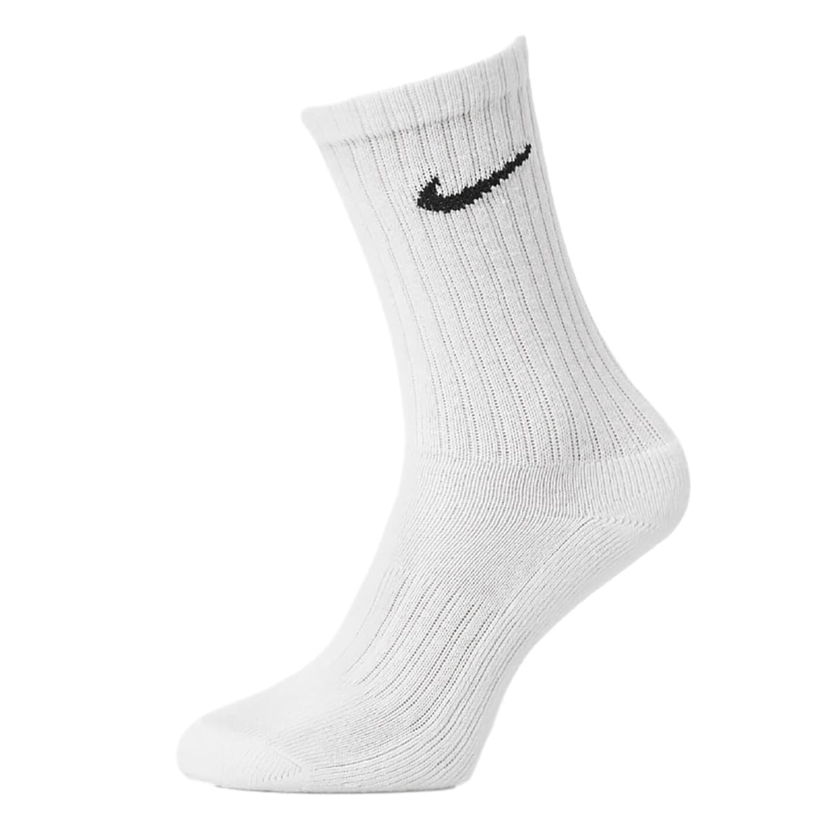 Nike 3Ppk Value Cotton Crew - Calcetines unisex, color blanco/ negro, talla M/ 38-42