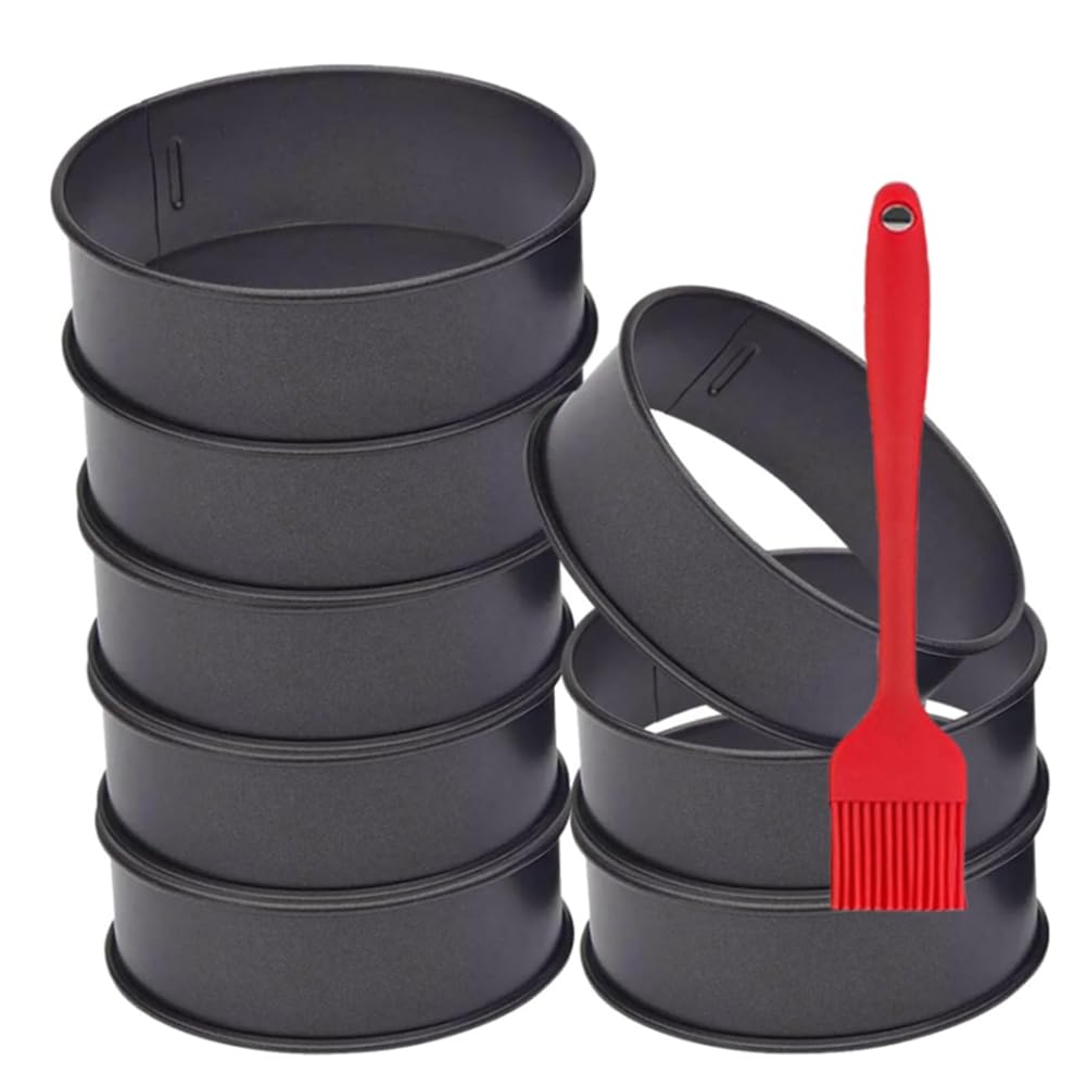 Jovryn 8 Pack Stainless Steel English Muffin Rings 4 Inch Crumpet Rings Nonstick Pastry Ring Mold,Egg Rings for Frying Egg