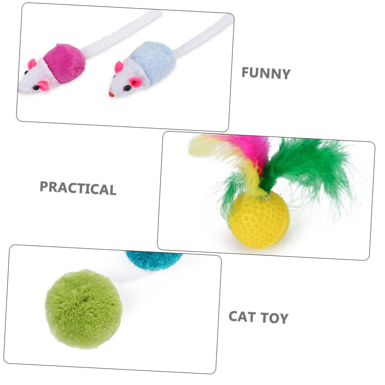 FOMIYES 96stücke Katzen-spielzeugset Mit Federn Und Glocken Interaktive -spielzeuge Für Kätzchen Spiel Und Jagdinstinkten