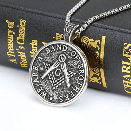 Stainless Steel Mens Freemason Masonic Pendant Necklace4