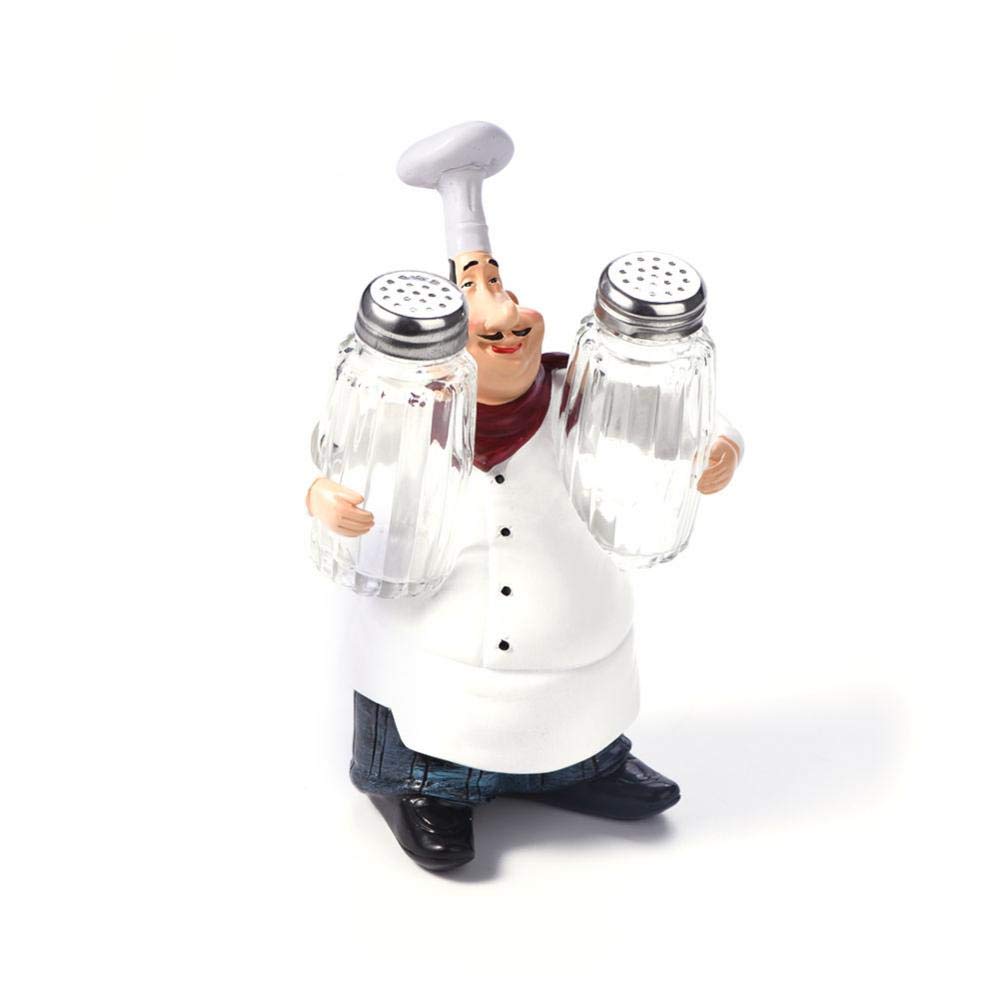 Nikou Chef Ornamenten Hars Chef Standbeeld Zout Peper Flessenhouder Ambachten Decoratieve Ornamenten Keuken Home Decor (Maat: C