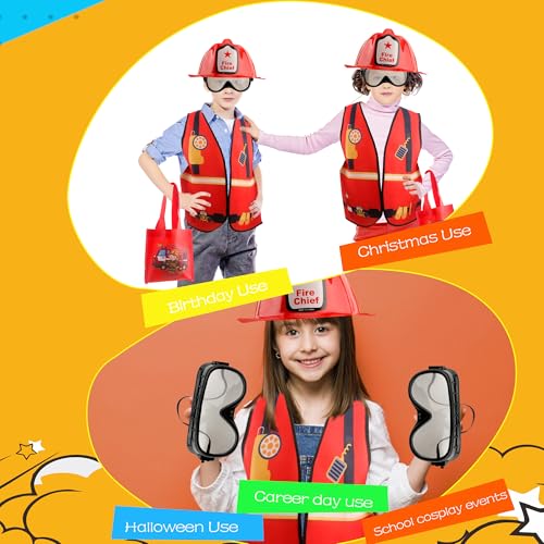 Set de 24 disfraces infantiles de bombero y obrero miniatura 7