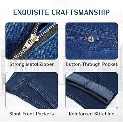 Genty Fit Mens Pants,Gentyfit Mens Pants Timelessflex - Men's High Stretch Straight Fit Pants,Casual Fit Dad Jeans4