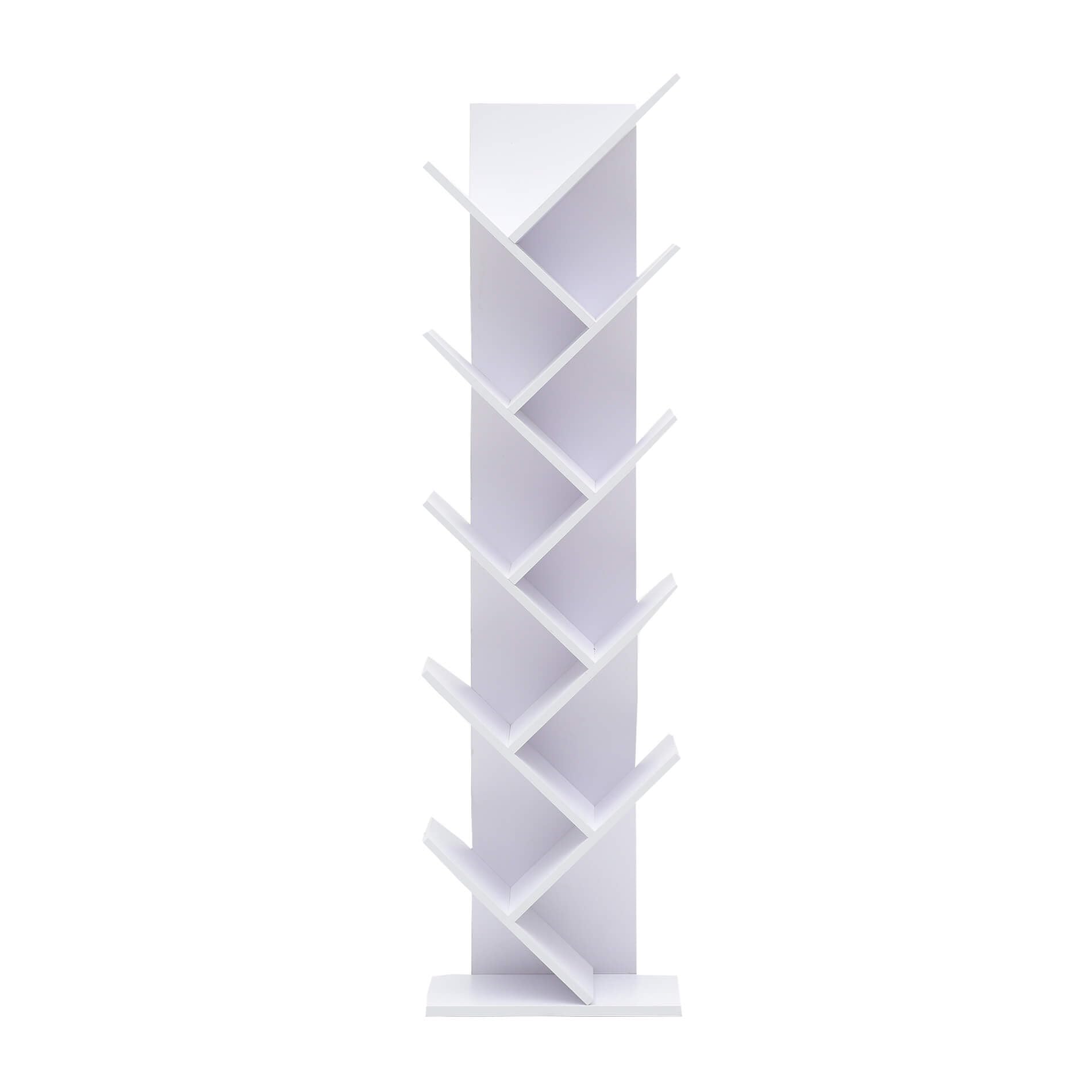 Rebecca Mobili Aktenregal Weiß, modernes Bücherregal, Wandregal mit 10 Ablagen, Holz MDF, für Haus Büro Home Office Praxis – Maße: 160 x 44,5 x 22 cm (HxLxB) - Art. RE4584