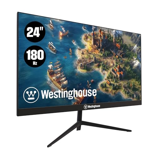 Image of Westinghouse 24 Inch Gaming Monitor, IPS, 180Hz, 1ms, Built in Speakers, HD 1080P, 110% sRGB, AMD FreeSync, Eyecare, Computer Monitor for Office, PC & Console Games, DisplayPort, HDMIx2 /Gaming Mode